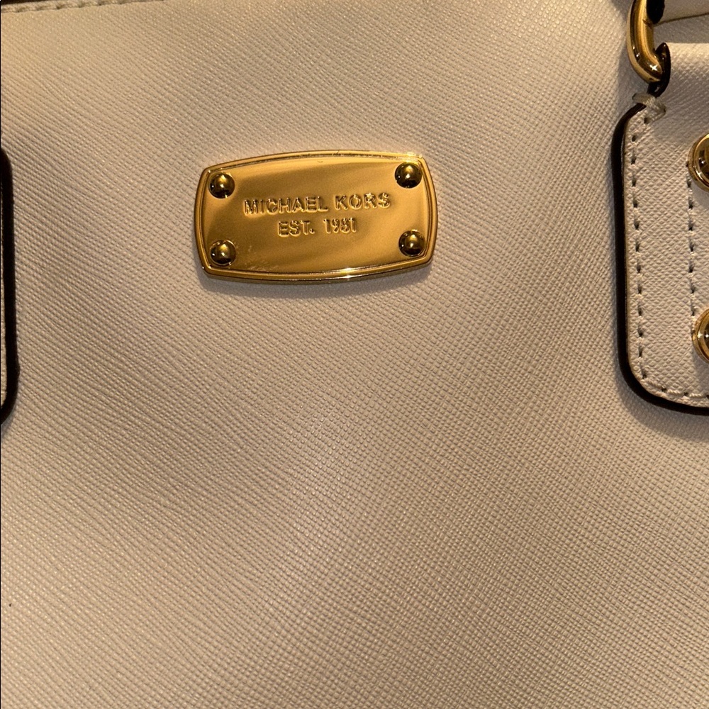 Michael Kors White Satchel with Gold Accents - Picture 7 of 7